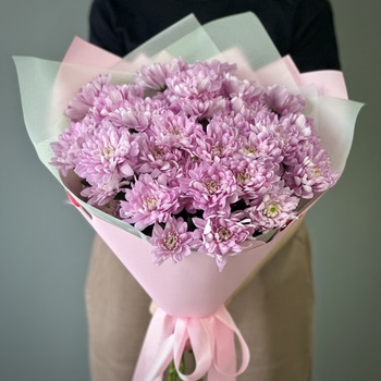 Букет из 7 розовых кустовых хризантем